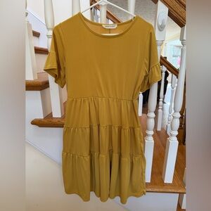 Elegant Mustard Midi Dress